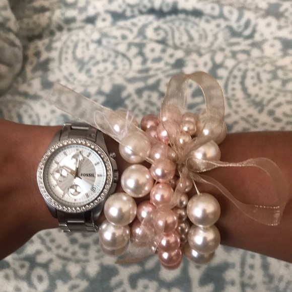 Fossil Silver Diamond Encrusted . Small fit . - Picture 8 of 8